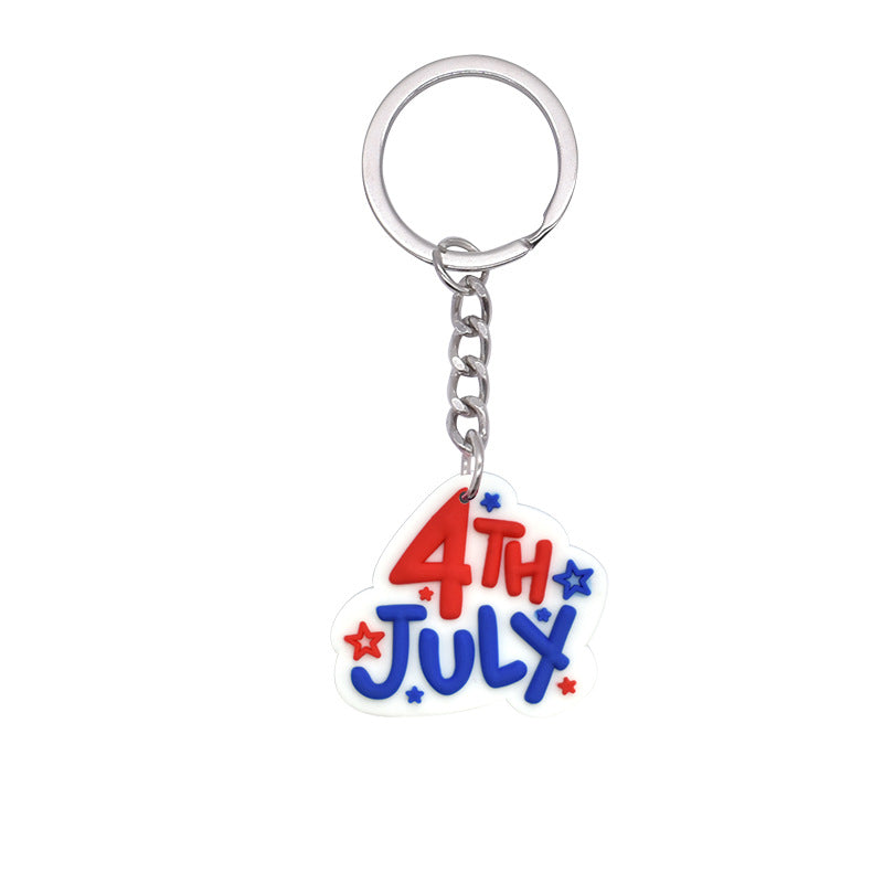 Wholesale 10pcs US Independence Day Keychain