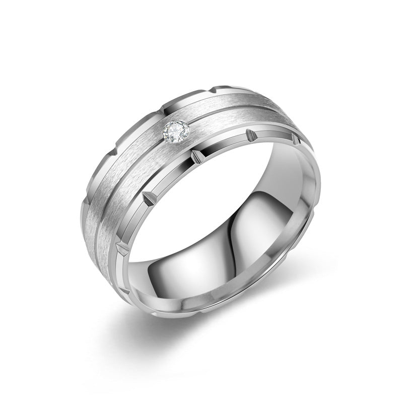 Wholesale  titanium steel lovers diamond ring