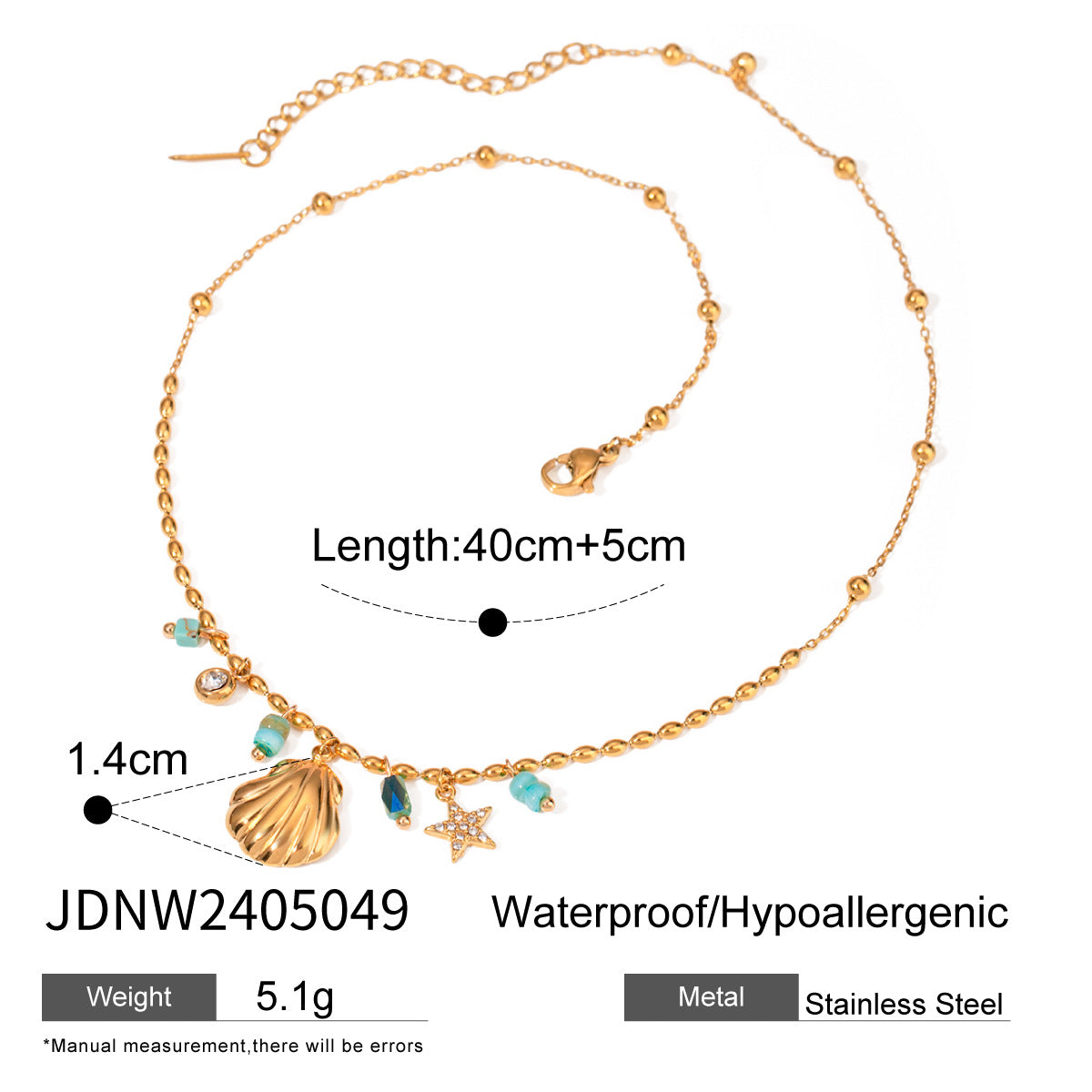 Wholesale Stainless Steel  Shell Necklace Light Luxury Clavicle Chain Jewelry