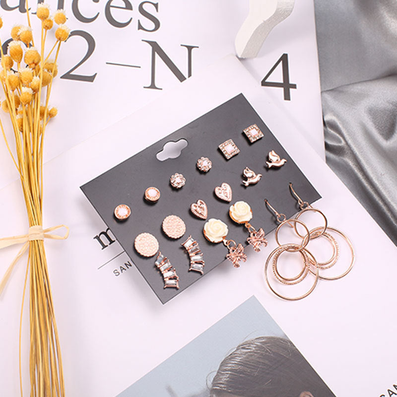 Wholesale Alloy 9 pairs/ set earrings set