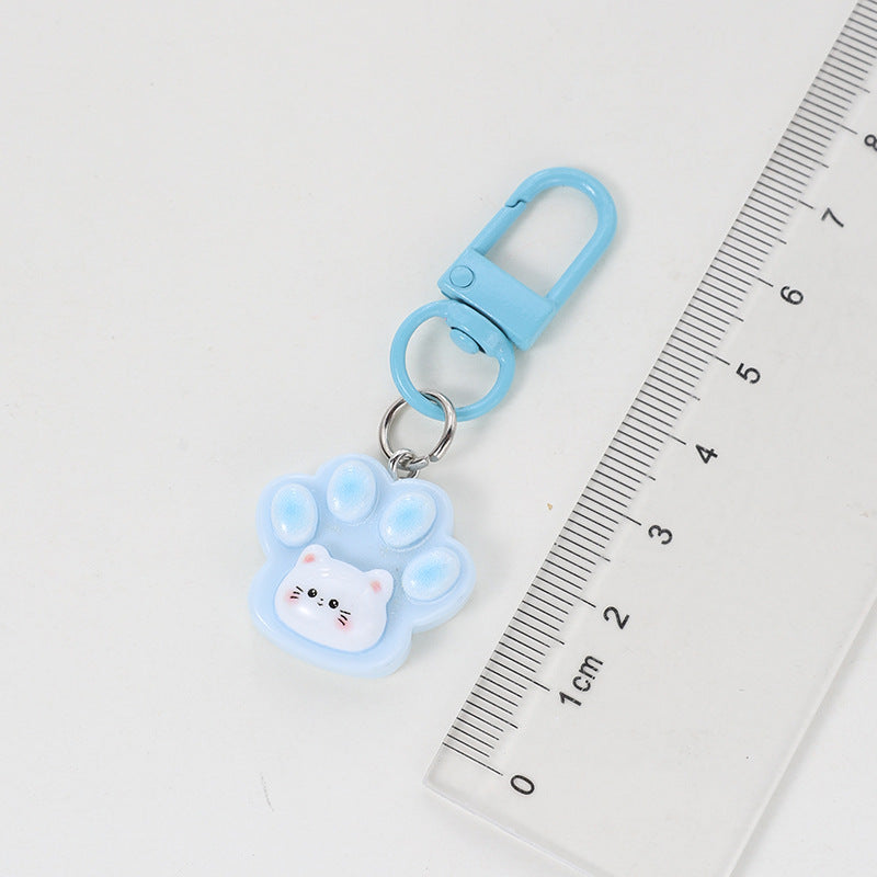 Wholesale Cute shiny cat paw keychain