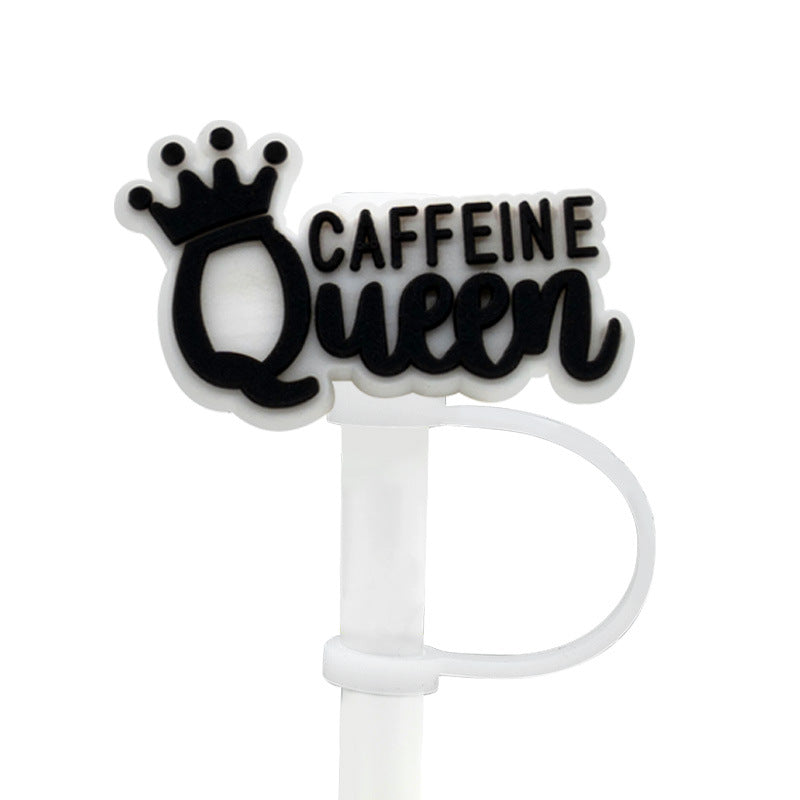 Wholesale 10PCS Coffee Silicone Straw Tube Cap Straw Decoration