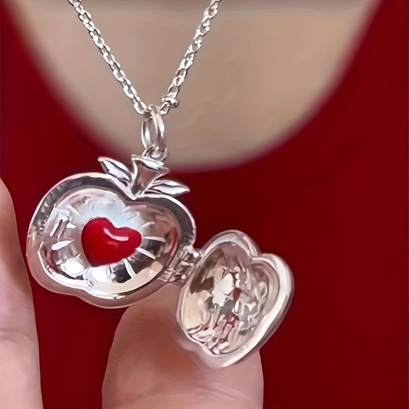 Wholesale Cute Sweet Apple Open Pendant Light Luxury Necklaces