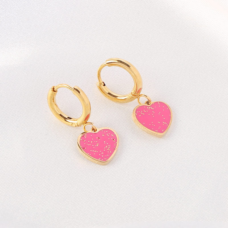 Wholesale Personalized Love Heart Shaped Stainless Steel Earrings ACC-ES-MuShan062
