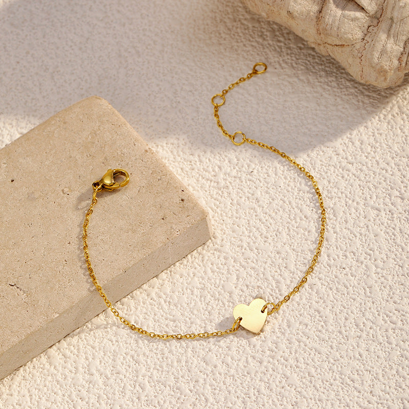 Wholesale  heart-shaped  stainless steel gold-plated Bracelet
