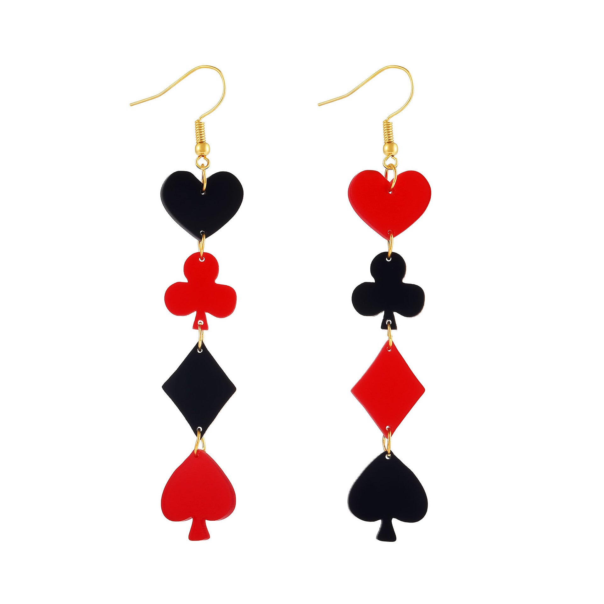 Wholesale Acrylic Earrings  Retro Spades Love Earrings