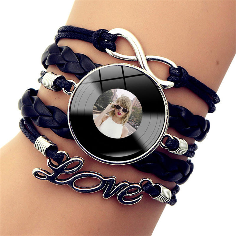 Wholesale Celebrity Style Vinyl Record Leather Bracelet ACC-BT-JiaYun006