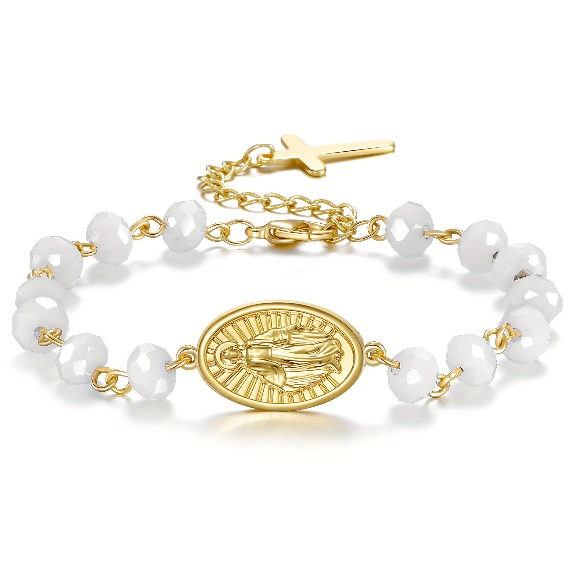 Wholesale Easter Cross Crystal Beaded Bracelet