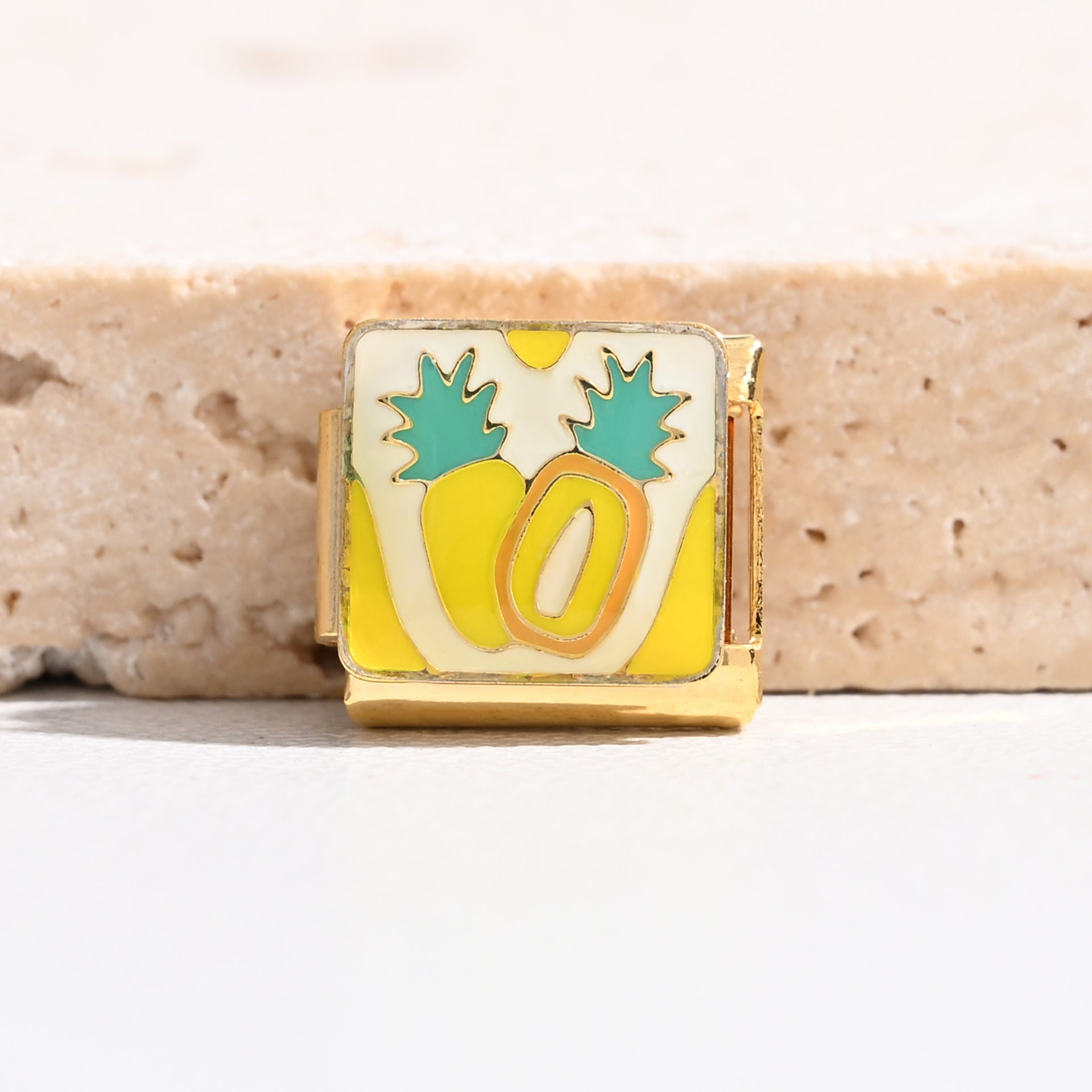 Wholesale  Italian Charm Bracelet 9mm DIY gold fruit series Creative Stainless Steel Composable Bracelet