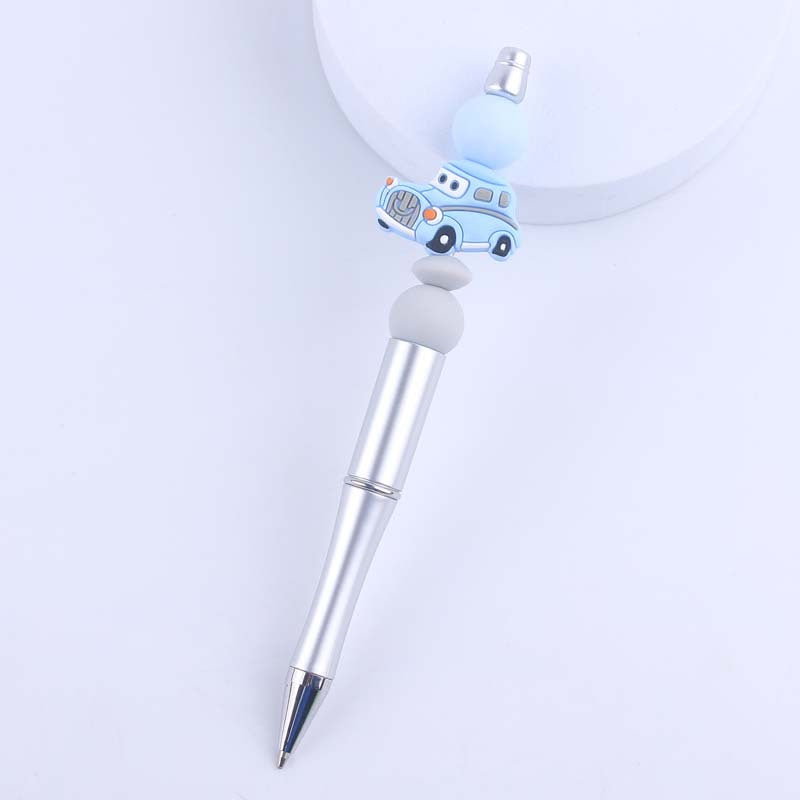 Wholesale  creative handmade cartoon car silicone color plastic beaded pen