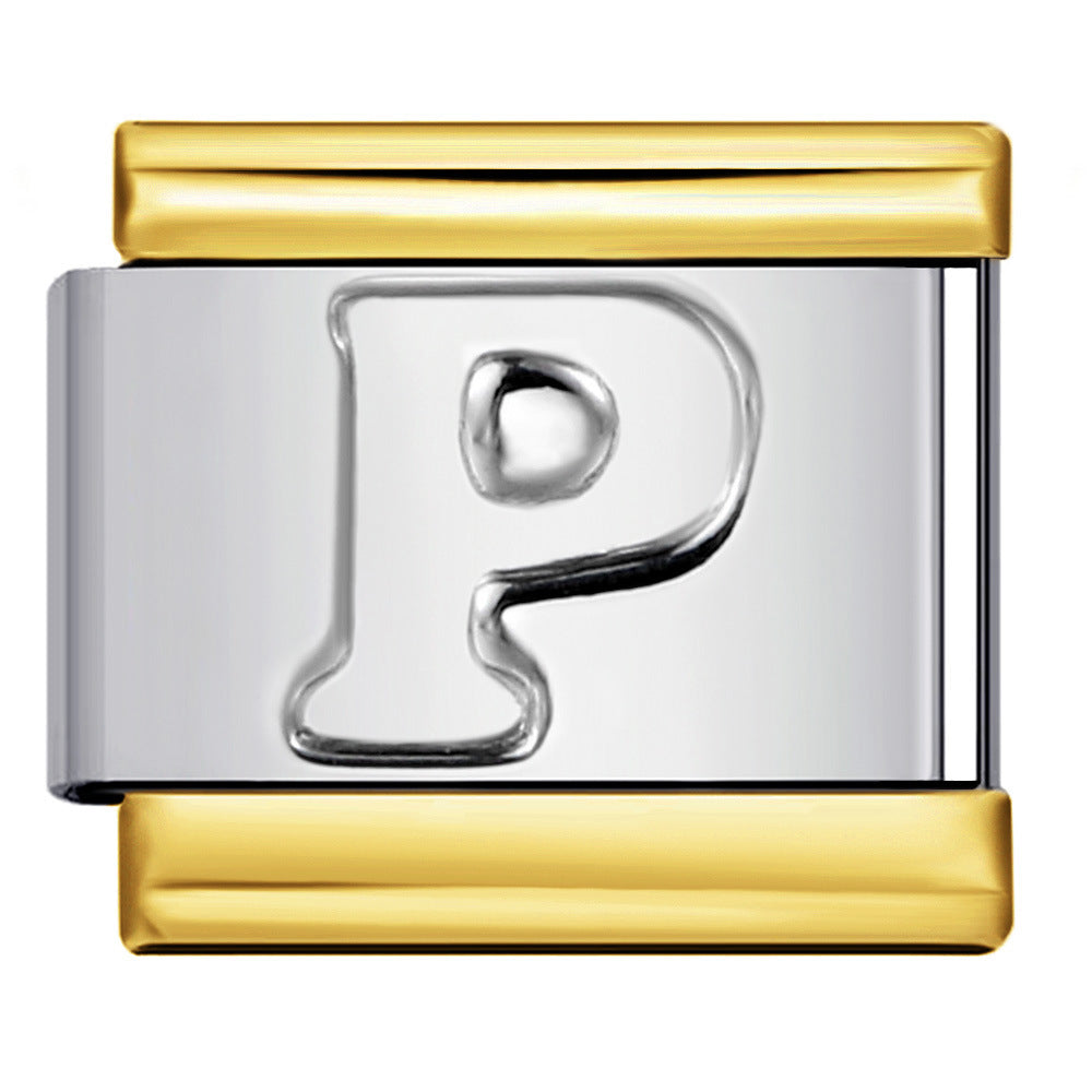 Wholesale Italian Charm Bracelet 9mm DIY letter Creative Stainless Steel Composable Bracelet