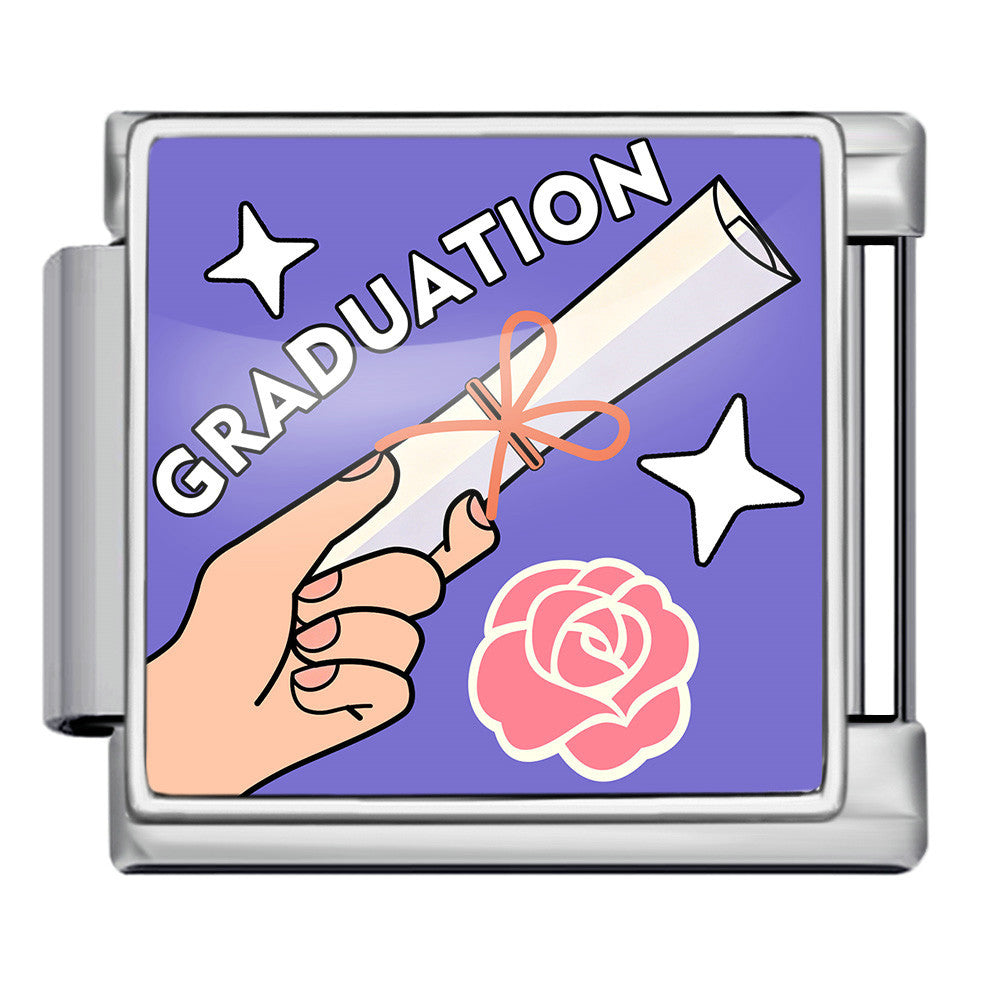 Wholesale Stainless Steel Graduation DIY Charm Bracelet Jewelry Accessory Gift for Students