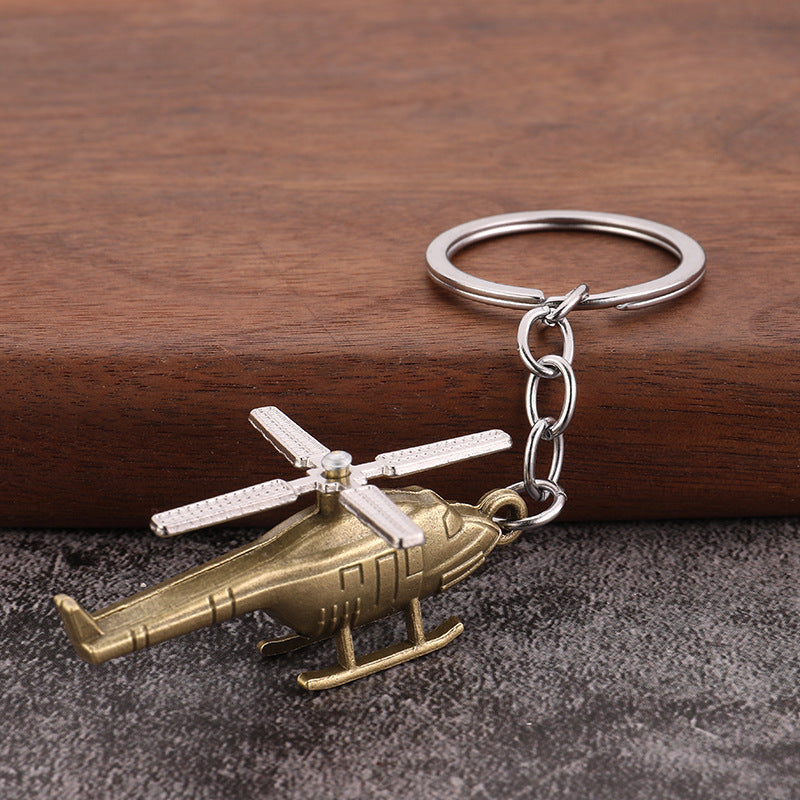 Wholesale Vintage Creative 3D Helicopter Car Keychain