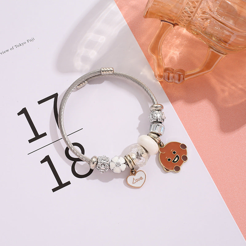 Wholesale Cartoon Beaded Stainless Steel Bracelet ACC-BT-QingLian002