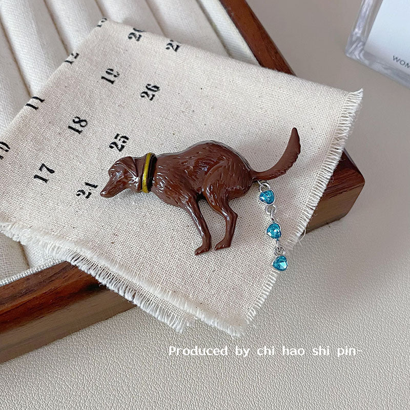 Wholesale "Fun dog poop"  funny puppy brooch