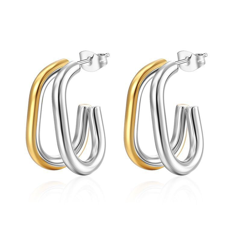 Wholesale  Stainless Steel Earrings  Plated 18K Gold Ear Buckle