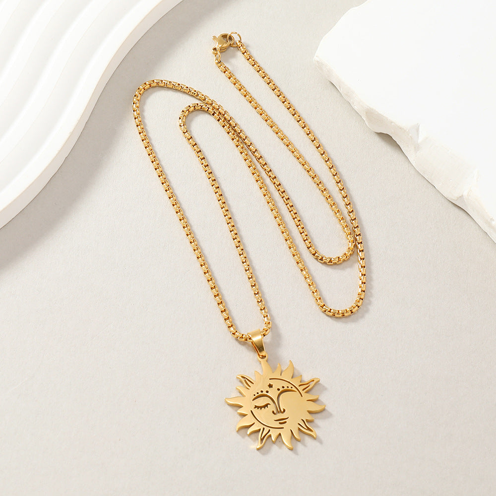 Wholesale Stainless Steel Hollow Jewelry Square Playing Card Necklaces ACC-NE-WangG003