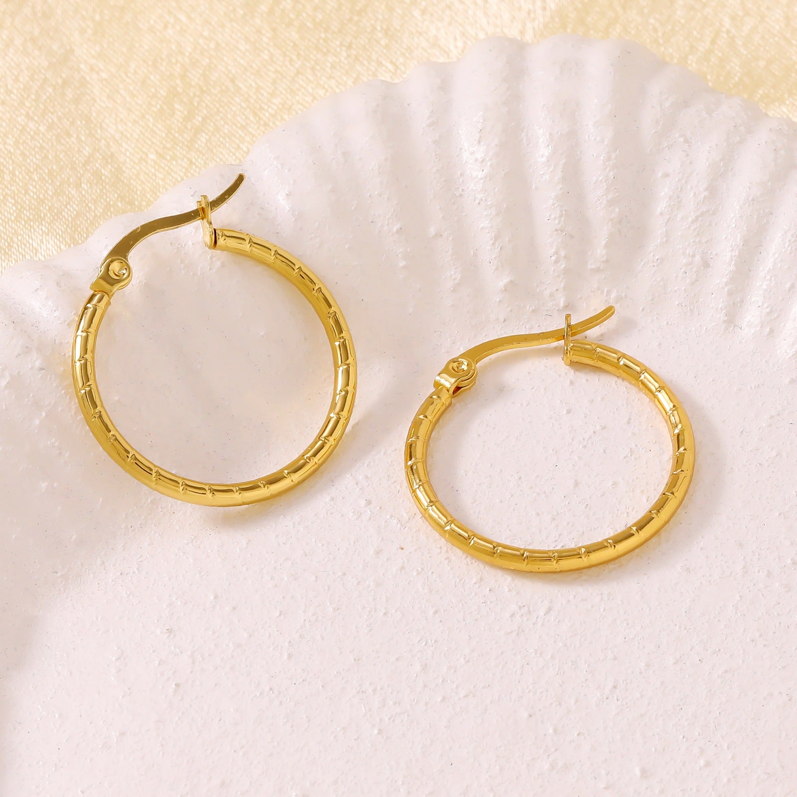 Wholesale 20mm Inner Diameter Stainless Steel Bold Hoop Earrings