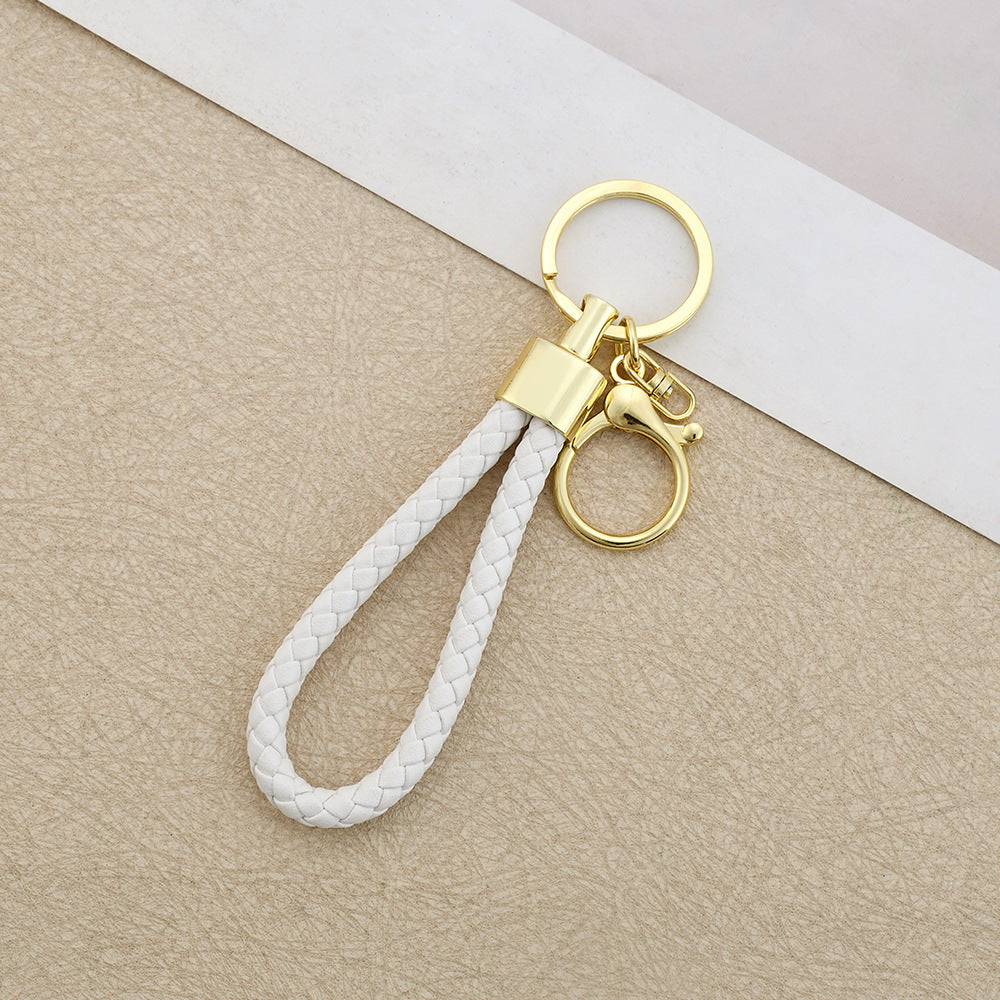 Wholesale Leather Round Dragon Woven Keychain Car Key Accessory Birthday Gift for Colleagues