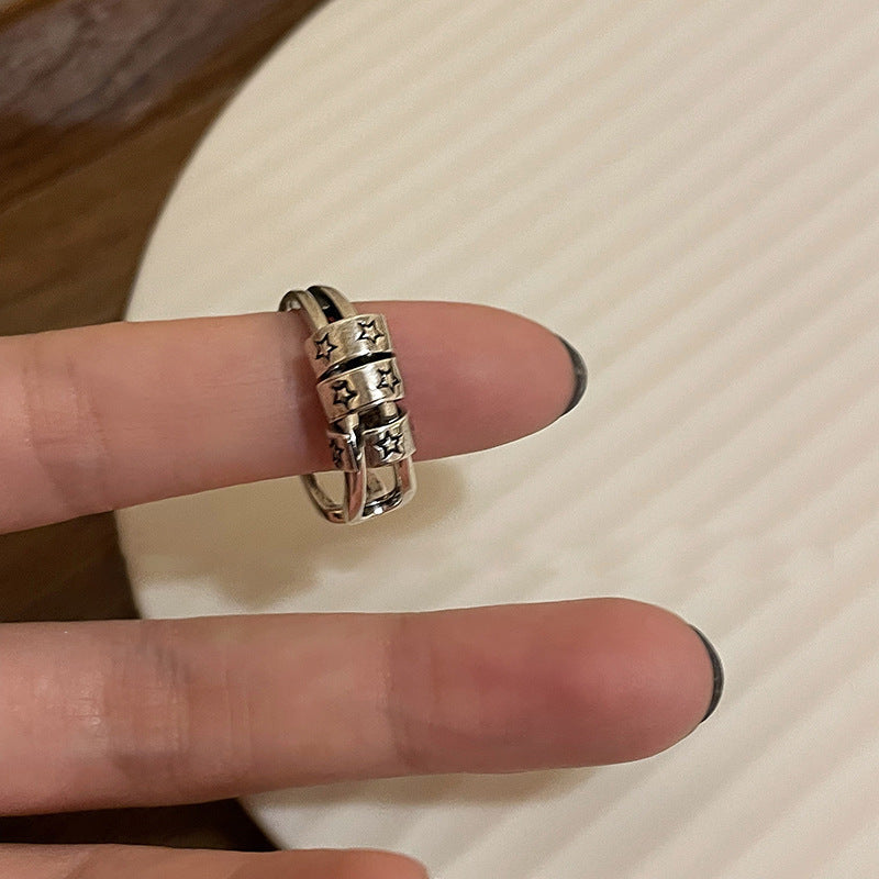 Wholesale Dark Style Star Zinc Alloy Open Ring Chic Adjustable Finger Ring Boutique Resale