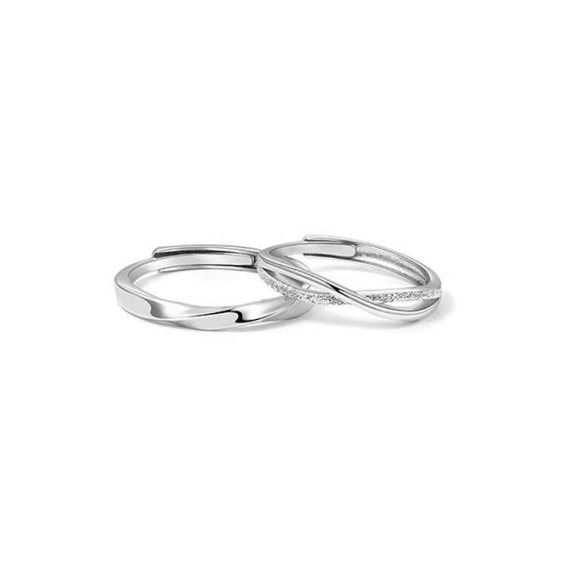 Wholesale S999 sterling silver  happy couple pair luxury ring