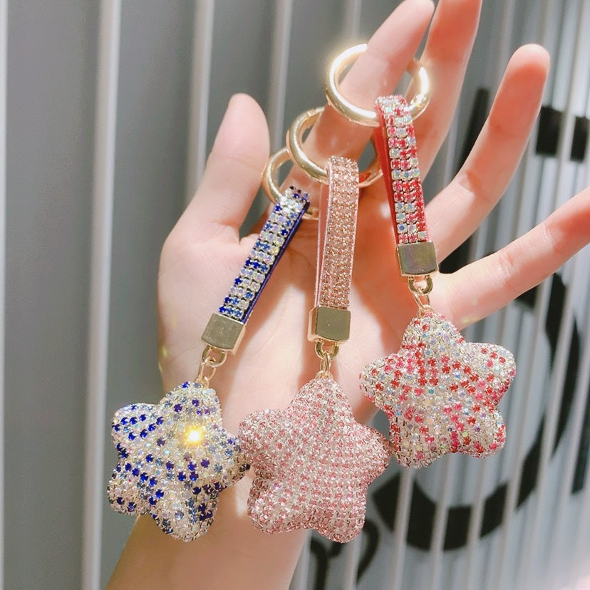 Wholesale Rhinestone Five-pointed Star Alloy Keychain Lanyard Keychain ACC-KC-ShuoT021