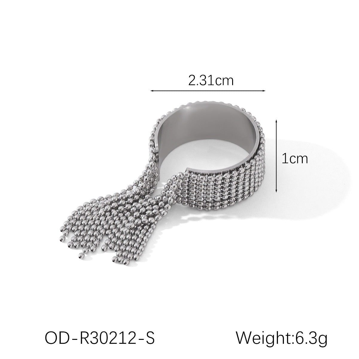 Wholesale Stainless Steel Gold Plated Tassel Open Ring