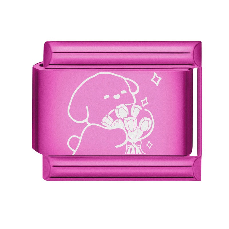 Wholesale 9mm Italian Charm Starter Bracelets DIY square Single Section Creative Stainless Steel Composable Bracelet