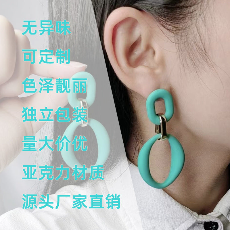 Wholesale Buckle Spray Paint Acrylic Fresh Earrings