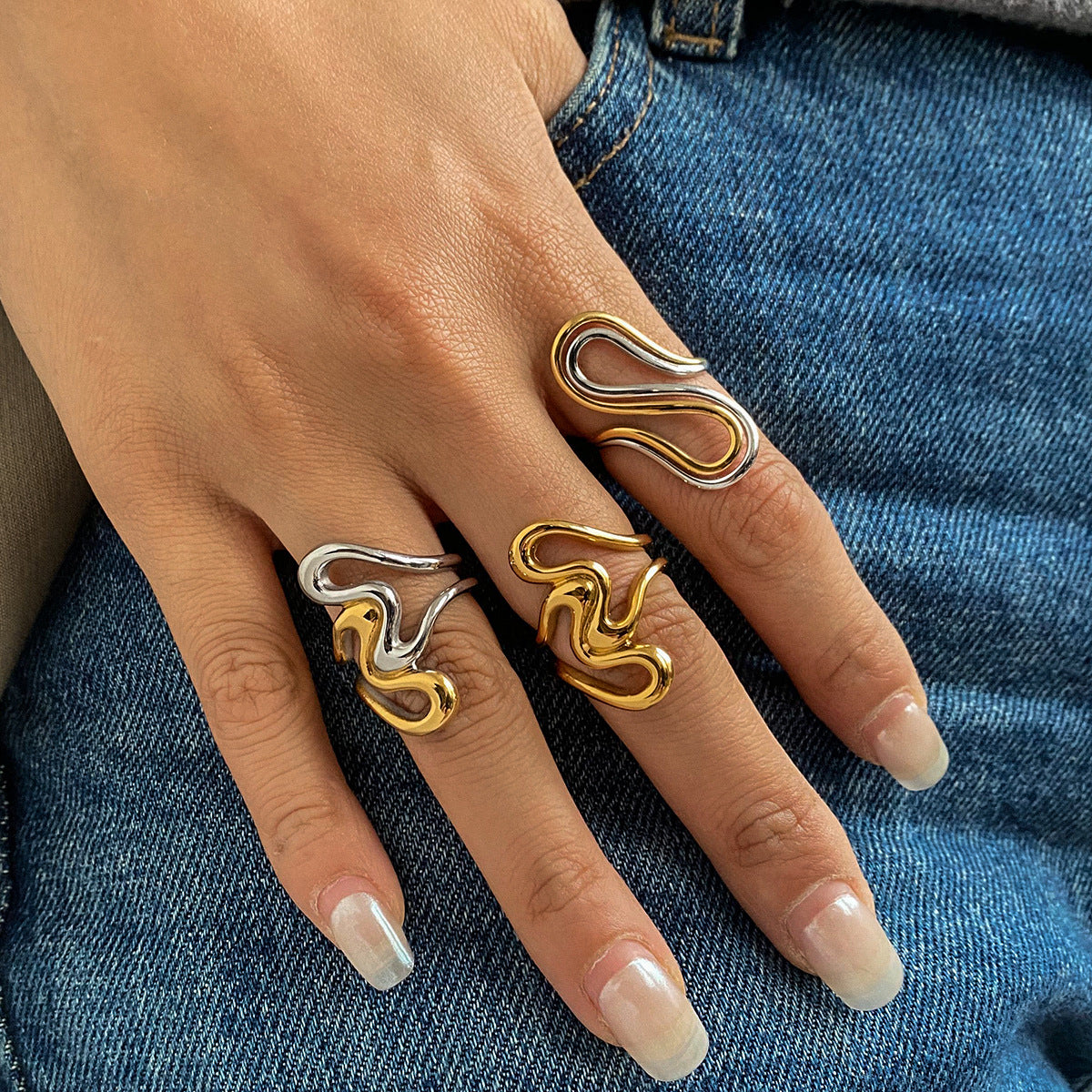 Wholesale stainless steel earrings  light luxury high-end color matching earrings