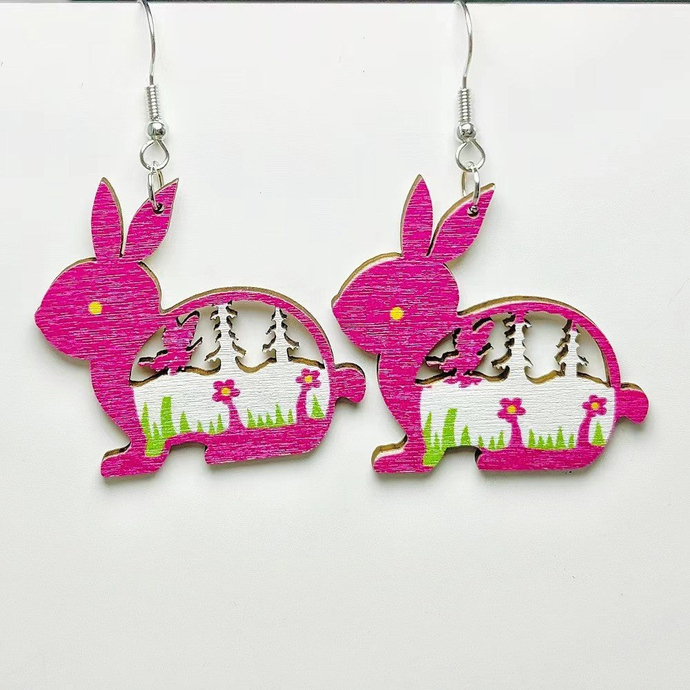 Wholesale Easter Cute Bunny Egg  Acrylic Earrings