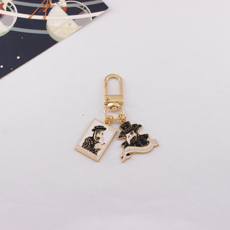 Wholesale Punk Style Halloween Bird Mouth Oil Dripping Alloy Keychain ACC-KC-QiChen007