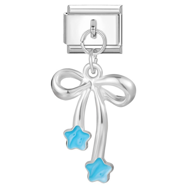 Wholesale  Italian Charm Bracelet 9mm DIY  Star Pendant Creative Stainless Steel Composable Bracelet