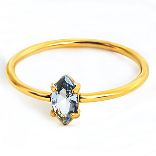 Wholesale 2PCS Steel-titanium colored zircon ring