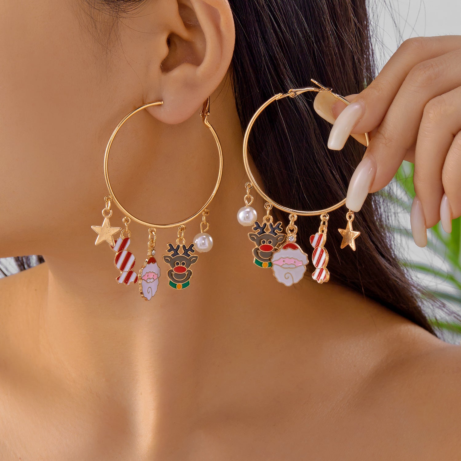 Wholesale Christmas Gingerbread Man Snowflake Multi-Accessory Candy Earrings Bracelet Necklace Set