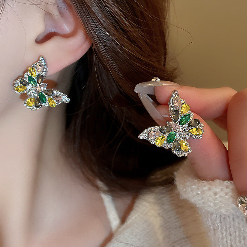 Wholesale Diamond Butterfly Earrings Ear Studs ACC-ES-Huiih002