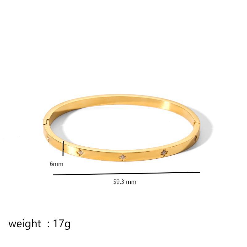 Wholesale Light Luxury Style 18K Gold Stainless Steel Inlaid Zirconium Bracelet ACC-BT-LiQuan001