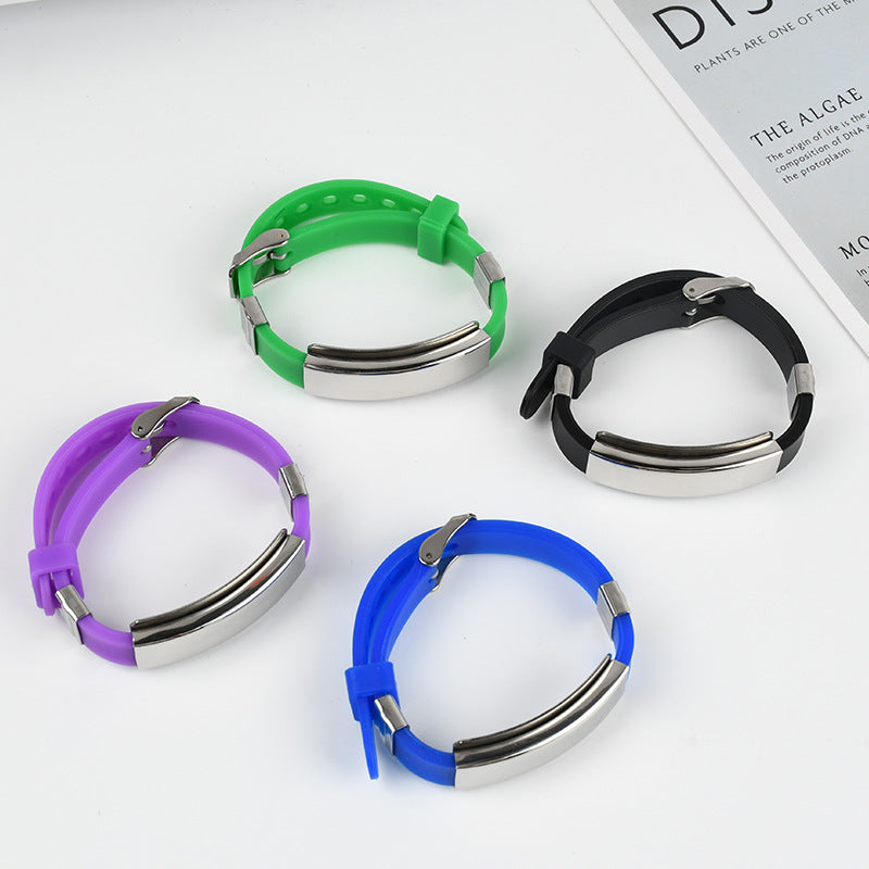 Wholesale Stainless Steel Silicone Bracelet