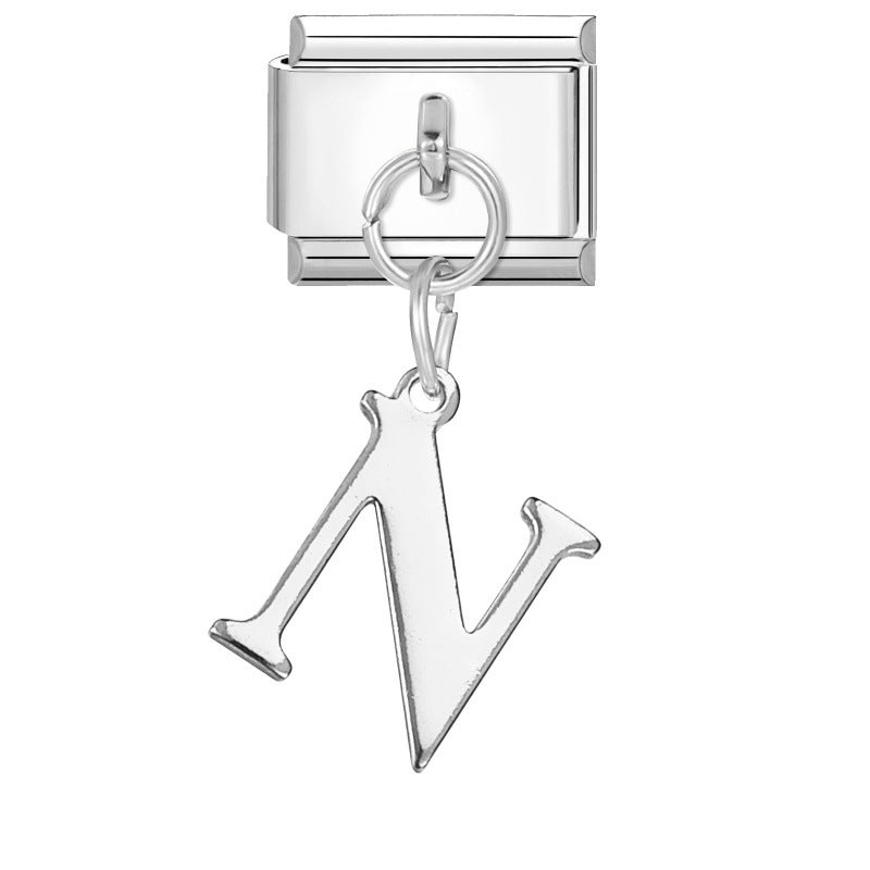 Wholesale 9mm Italian Charm Starter Bracelets DIY Letter Pendant Stainless Steel Composable Bracelet