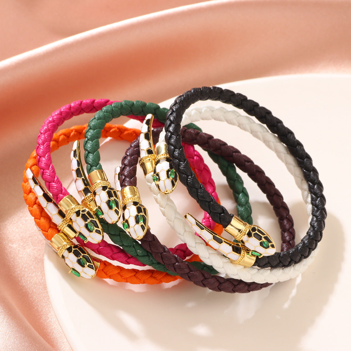 Wholesale Braided Snake Rhinestone Bracelet