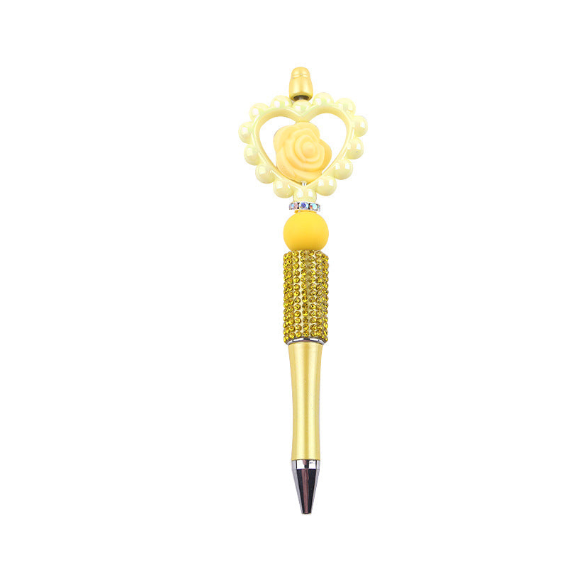 Wholesale  cartoon silicone love rose teether beads beaded pen