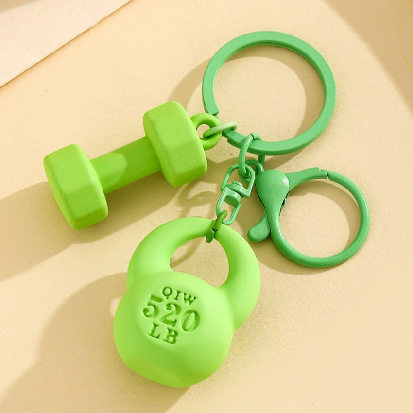 Wholesale DIY Fitness Equipment Pure Color Keychain