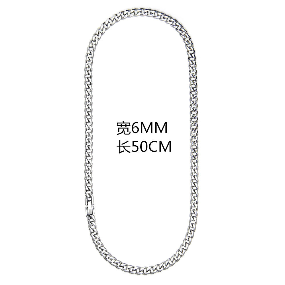 Wholesale Hip Hop Cuban Chain Titanium Steel Necklace ACC-NE-Leisuo005