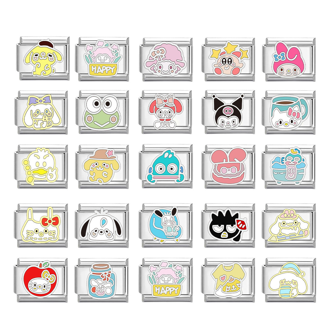 Wholesale  Italian Charm Bracelet 9mm DIY cartoon dripping Creative Stainless Steel Composable Bracelet