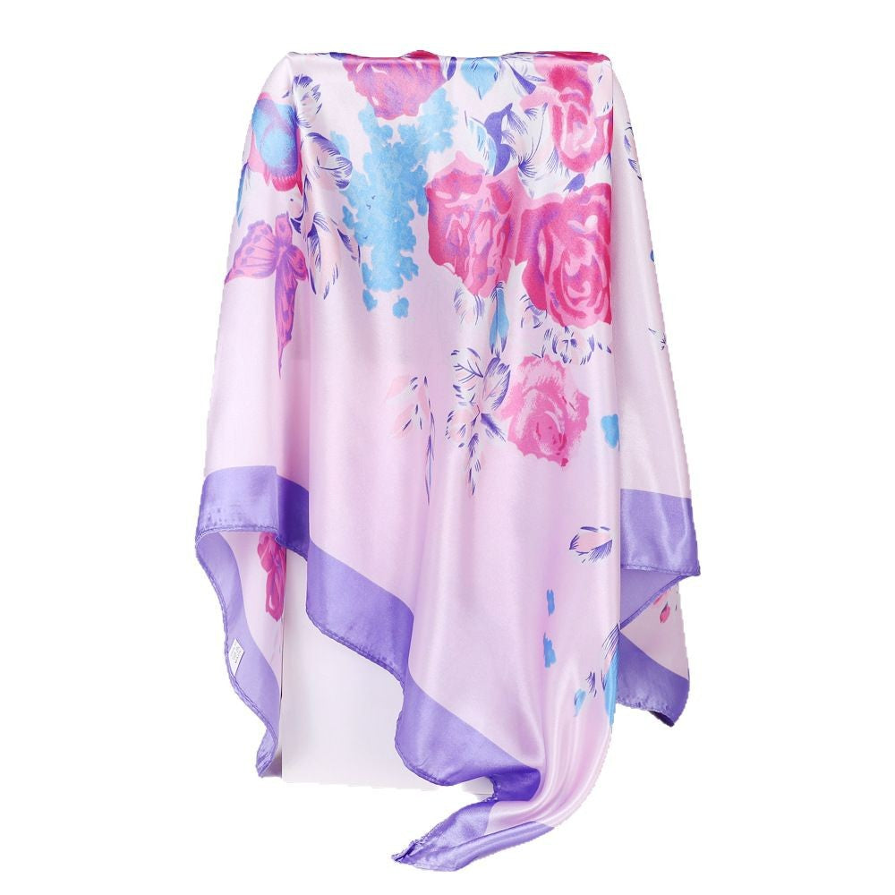 Wholesale 90cm silk scarf  vintage printed colored turban scarf