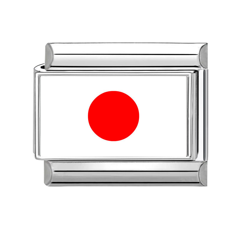 Wholesale 9mm Italian Charm Starter Bracelets DIY Flag Series Stainless Steel Composable Bracelet