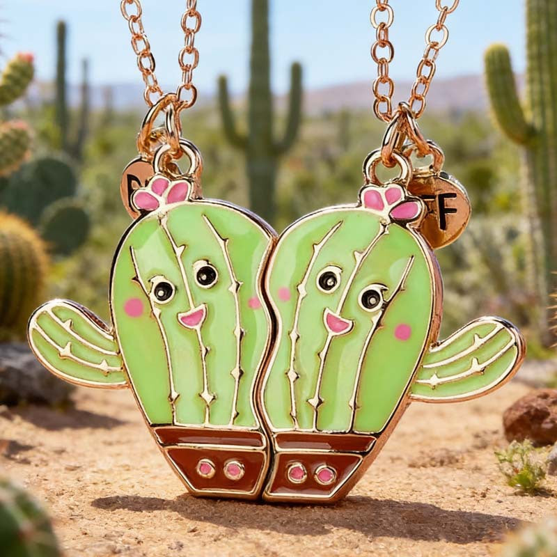 Wholesale Cartoon Heart BFF Magnetic Pendant Necklace For Women Stylish Gold Tone Zinc Alloy Boutique Resale Jewelry Accessory