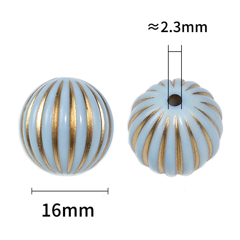 Wholesale 100pcs 16mm Acrylic Gold Stamping Lantern Gold Painted Pumpkin Beads Diy Accessories ACC-BDS-BLG099