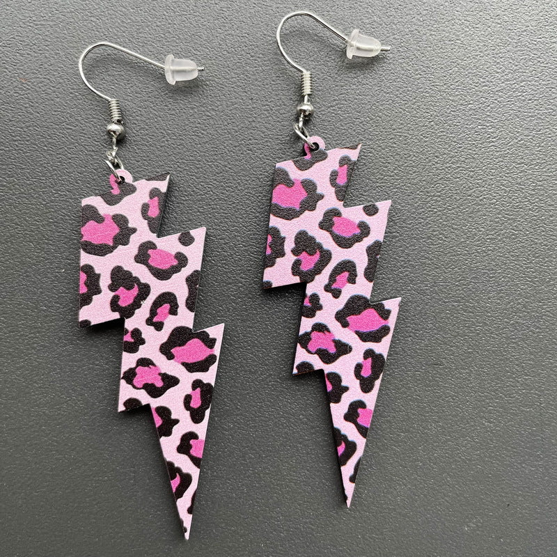 Wholesale Cow headf leopard print starry sky ink acrylic earrings