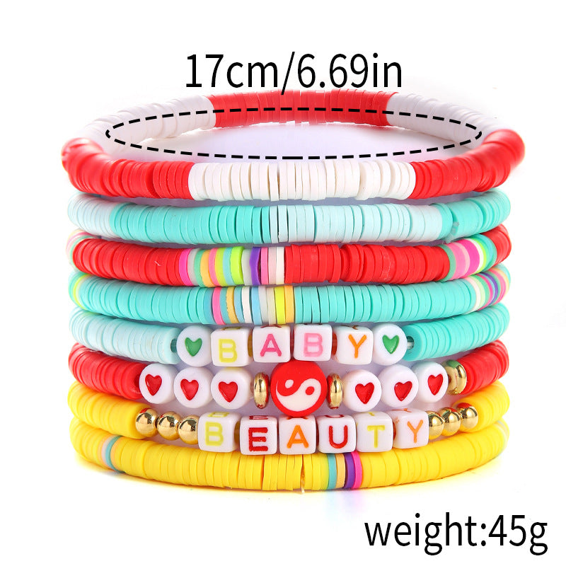 Wholesale Valentine's Day Love Flower Evil Eye Bracelet Set